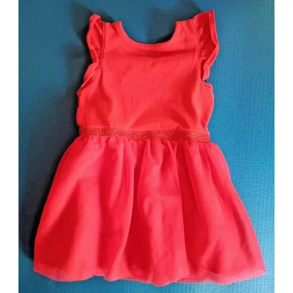 dress 18 month Girls Cat And Jack Red Tank with Unicorn Tooling baby infant wear - Picture 2 of 4